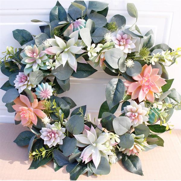 

свадебный венок искусственный сочный цветок висит венок парадная дверь