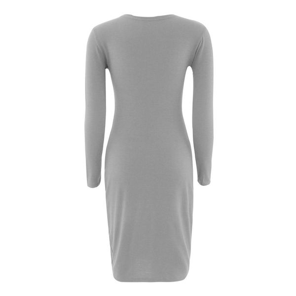

весна осень женщины тонкий платье с длинным рукавом платье sexy bodycon платья туника круглый вырез повседневная карандаш платье горячие жен, Black;gray