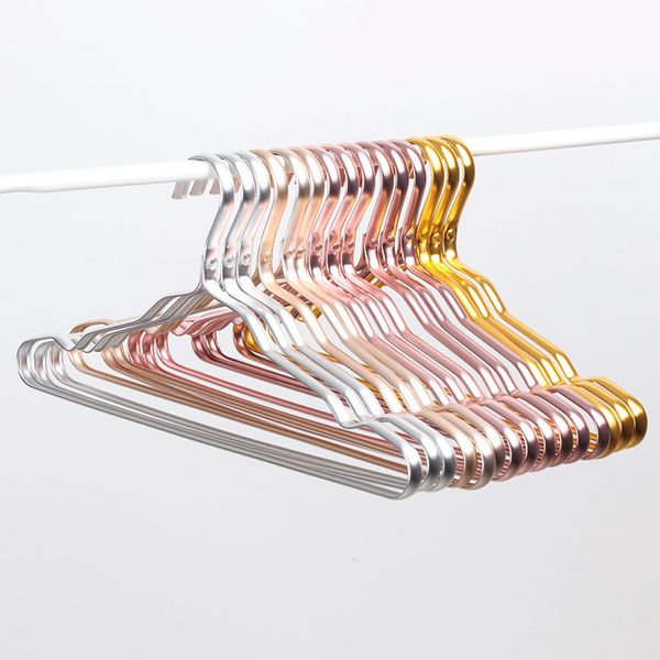 

Wholesale Space Aluminum Hanger Waterproof Rust-proof Clothes Rack No Trace Clothing Support Household Anti-skid Clothes Hanging DBC DH0477