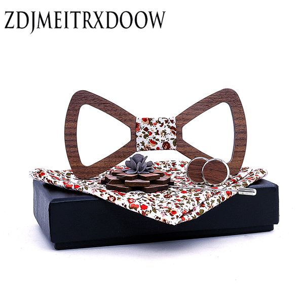 

men wedding party polka dot carved wood bow tie cuff links handkerchief bowtie cufflinks and brooches pocket square brooch set, Blue;purple