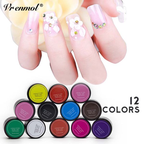 

vrenmol 12 colors uv gel glue carved patterns acrylic nails drawing gel nail art nail design diy painting polish, Red;pink