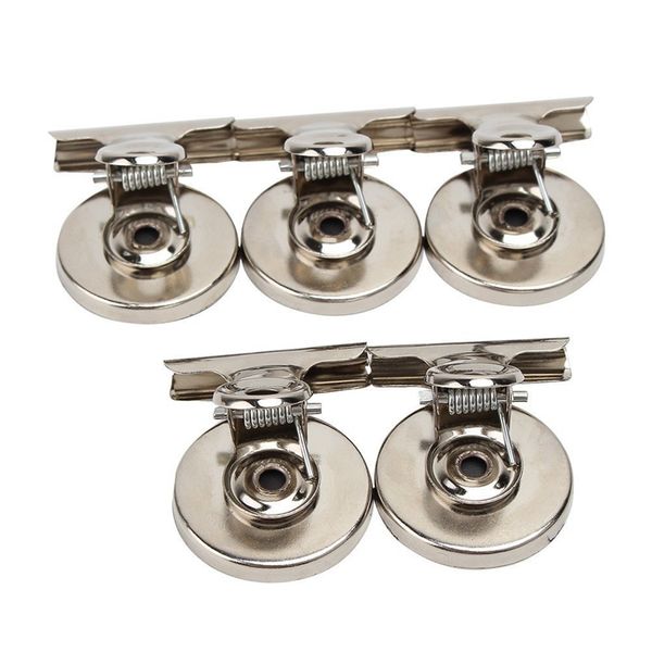 

5pcs fridge magnet clips message note holder grip magnetic home office metal