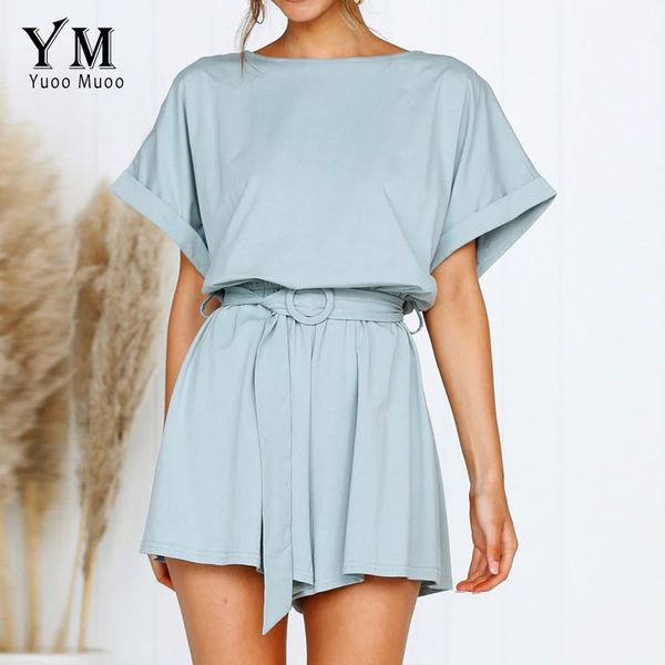 

yuoomuoo 2019 brand casual short sleeve black bodysuit women solid summer jumpsuit romper streetwear basic ladies jumpsuits, Black;white