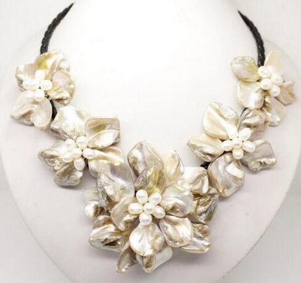 

raro gran 15-25 mm mar del sur barroco keshi akoya collar de perlas 18", Silver