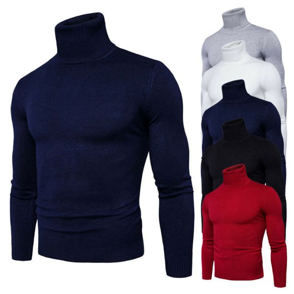 

new winter thick warm cashmere sweater men turtleneck men sweaters narrow cut sweater classic wool knitwear male, White;black