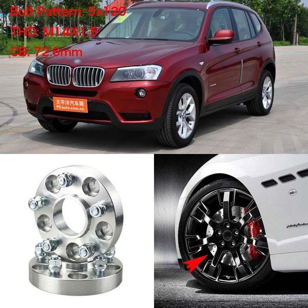 

4pcs 1" wheel spacers adapters 5 lug 5x4.7"/5x120-12x1.5 studs for bmw x3 03-10