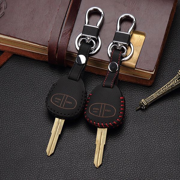 

fashion men for mitsubishi colt lancer outlander grandis pajero sport leather car key chain remote car key cover case 2 buttons