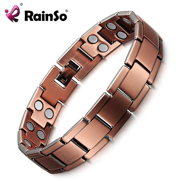 

rainso старинные медные магнитный браслет для мужчин / женщин 2 строки магнит здоровое исцеление терапия биоэнергетика браслеты мода ювелирн, Golden;silver