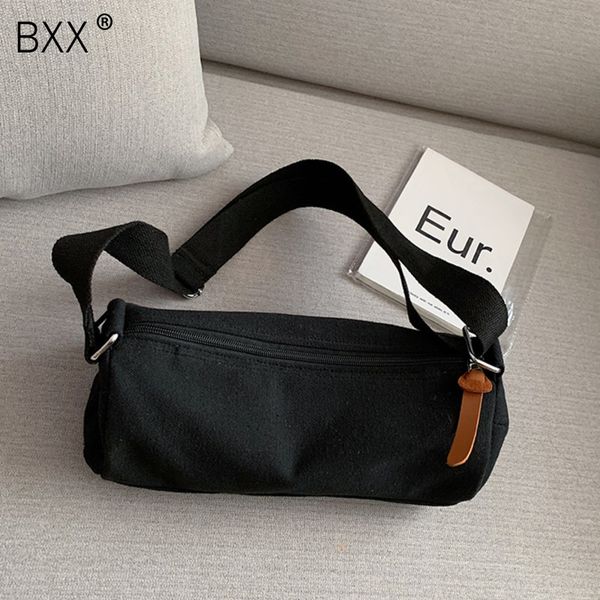 

bxx] solid color casual canvas crossbody bags for women 2020 spring large capacity shoulder messenger bag female handbags hk569
