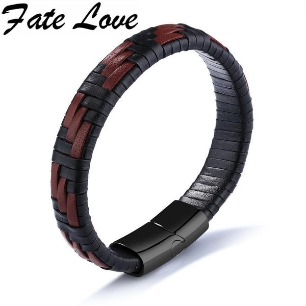

fate love classic weaved leather charm bracelet man accessories jewelry handmade unique multilayer bracelet drop shipping fl1143, Golden;silver