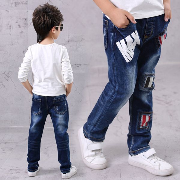 

casual 7 styles 4-14 yrs boy baby denim kids boys jeans 2019 new spring autumn children clothes fashion straight jeans pants, Blue