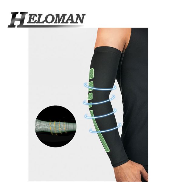 

1pcs breathable quick dry uv protection running arm sleeves basketball football elbow sports safety cycling arm warmers, Black