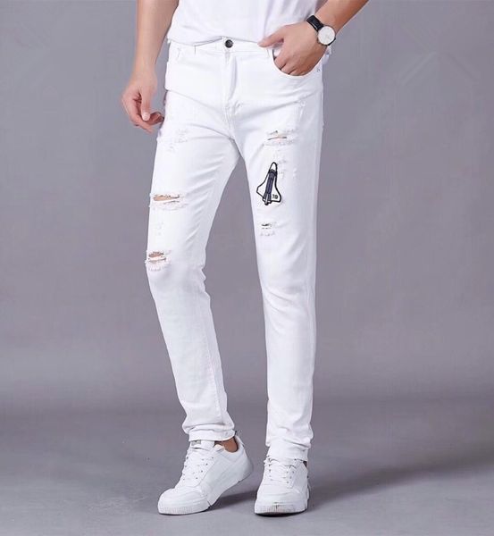 

новые поступления мужские известные повседневный brand jeans проектируют классические тонкий модные джинсы мотоцикл брюки брюки мужчины женщ, Blue