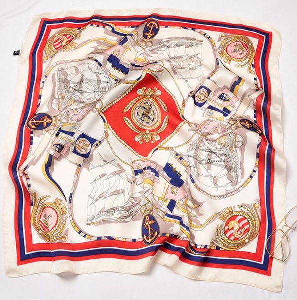

spring and summer new water printing simulation silk scarf female professional fashion warm decoration small square towel wy764, Blue;gray