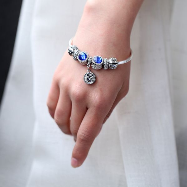 

2019 women alloy&crastal beaded charm bracelet set with diamond as gift