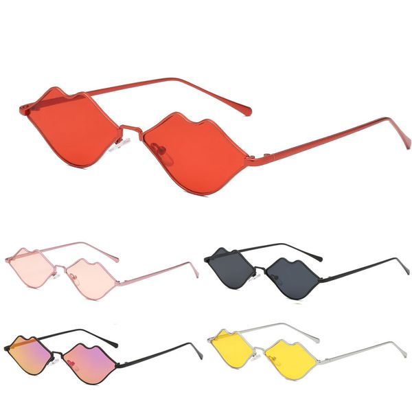 

women lips mirror sunglasses red frame ladies brand designer cute cat eye small sun glasses vintage goggle eyewear shades uv400, White;black