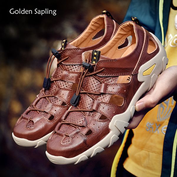 

golden sapling breathable summer hiking shoes men hollow design soft rubber outdoor sneakers trekking climbing men's sports shoe