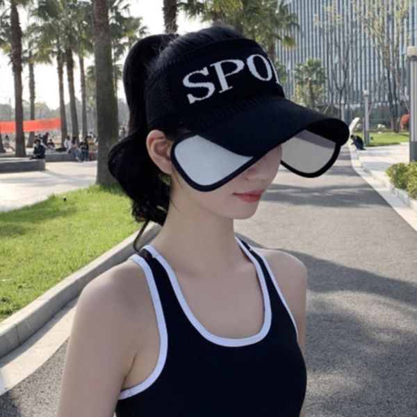 

womail hat men and women summer alphabet print sun protection sports cap ultraviolet sun hat with retractable sunscreen cap, Blue;gray