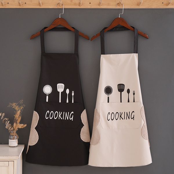 

apron household waterproof and oil-proof gown female fashion waist kitchen cooking apron can wipe hands waist gown customization