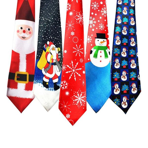 

xmas new year diy christmas santa snowman tie men's fashion neckties festival party decorations soft character necktie