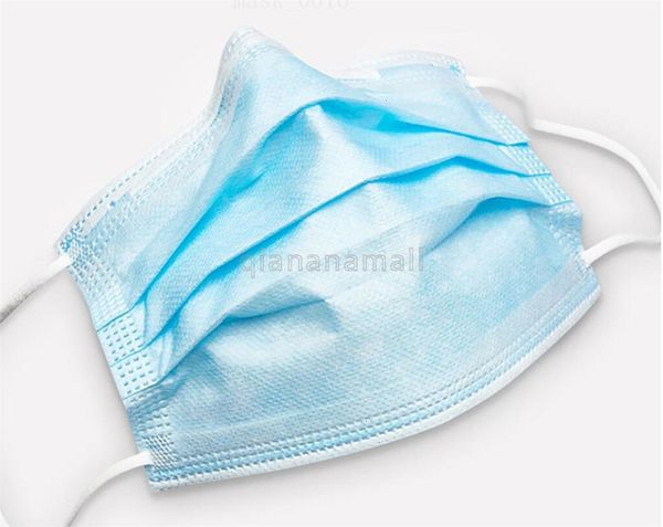 

3 качество ушной ply высокая non woven одноразовая маска 50pcs синий эластичный ear loop безопасности продувкой расплава ткани лица рот маск