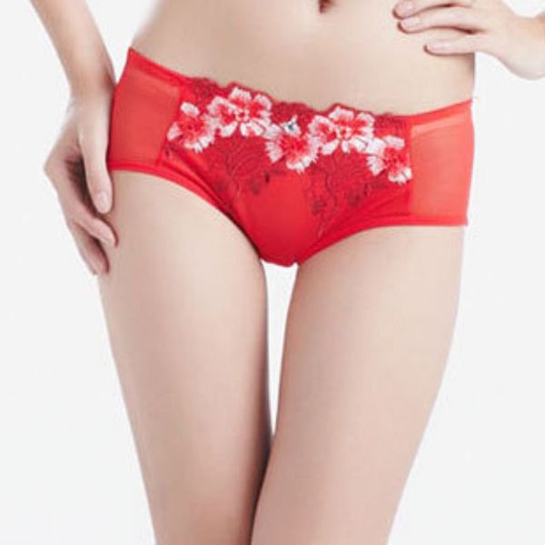 

women panties lace thin embroidered print briefs breathable mid-rise panties valentine day new 2020, Black;pink