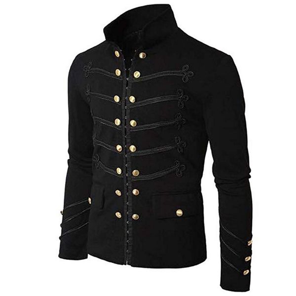 

men's jackets nice retro men gothic jacket steampunk tunic rock frock punk costume vintage coat outwear, Black;brown