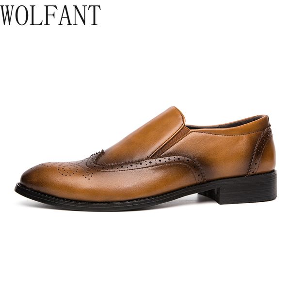 

wolfant bullock, carved leather loafers, basic dress shoes men shoes, Black