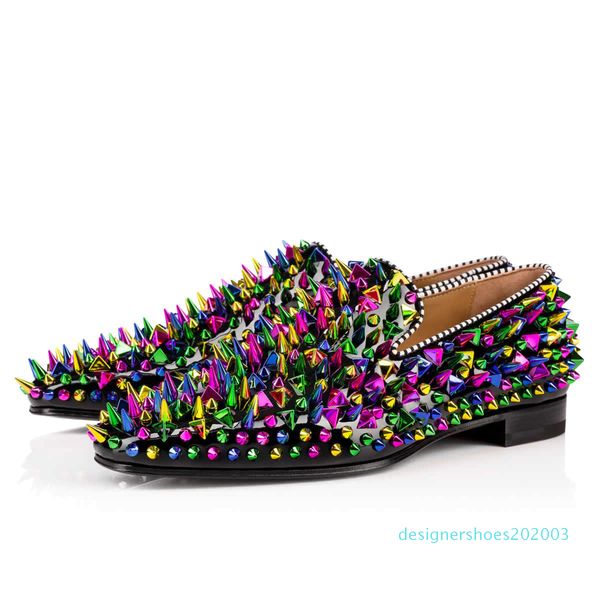 

модельер мужские мокасины черный красный шип лакированной кожи скольжения на подвенечное платье flats днищ обуви для размера бизнес партии 3, Black