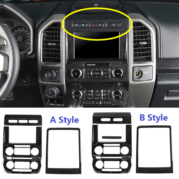 

carbon fiber abs center console panel cover trim fit for f150 f-150 2017-2019