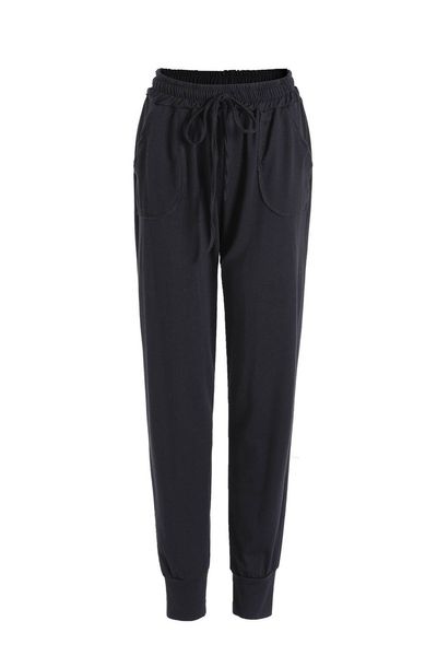 

women casual loose soft harem trousers, Black;white