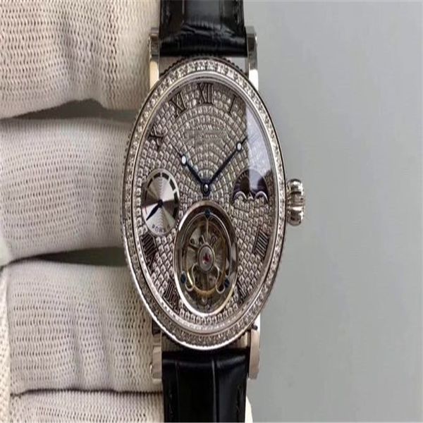 

manxing manual coaxial tourmaline movement kinetic energy display moon phase star diameter 42 mm 18 k golden eagle flower through 42 hours s, Slivery;brown