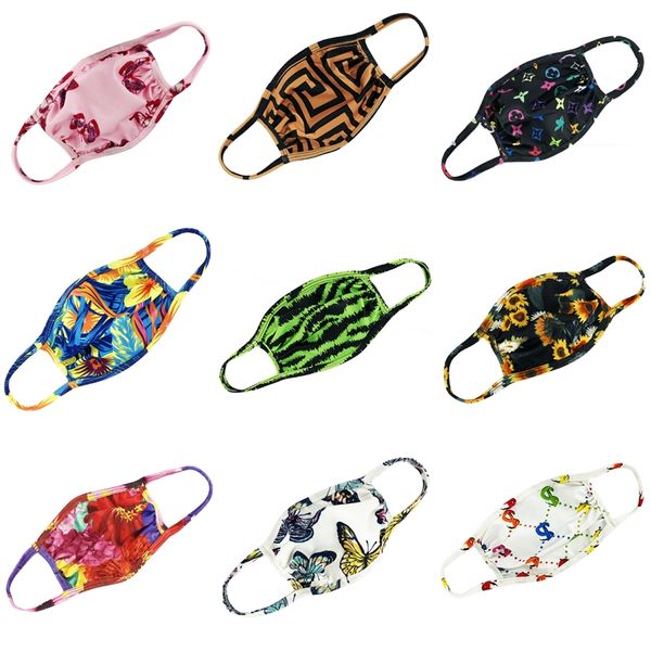 

designer printed masks reusable protective pm2.5 filter printing mouth mask anti dust face mask windproof mouth-muffle 84 styles damon021 #3, Black