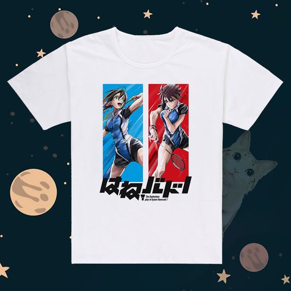 

cartoon badminton skirt short sleeves t-shirt casual shirt leisure skirt tee, White;black