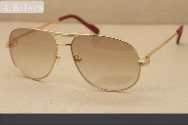 

высокое качество 1038366 металл стиль солнцезащитные очки бренд дизайнерские очки серебро золото металлическая рамка очки люнеты размер рамк, White;black