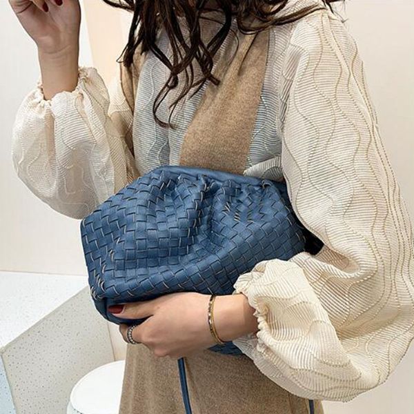 

pu leather weaving crossbody bags for women 2020 lady shoulder messenger bag female handbags elegant clutch