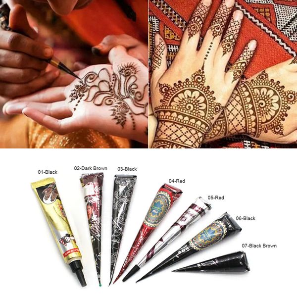 Acheter Encre Noire Couleur Pâte De Tatouage Au Henné étanche Tatouage Diy Dessin Tatouage Corps Peinture Art Pour Pochoir Rra1315 De 003 Du