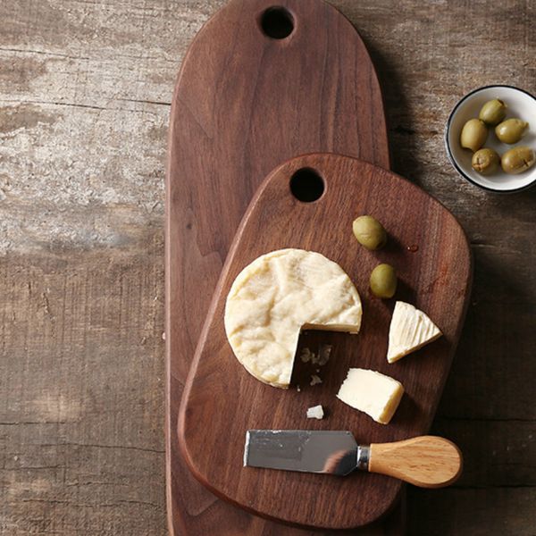 

dinnerware sets creative simple modern personality handmade black walnut wood board rustic style baked bread dessert cheese tray lb43014
