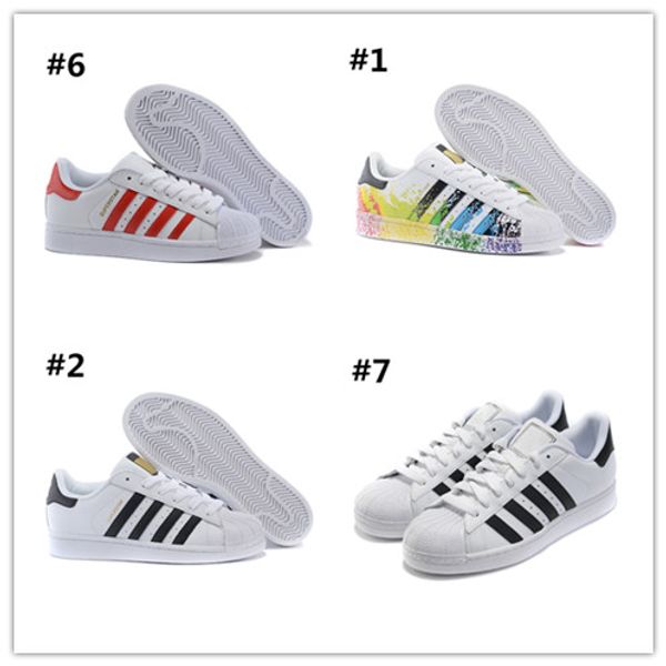 

casual shoes white hologram iridescen superstar originals junior 80s pride sneakers super star women men sport 36-45