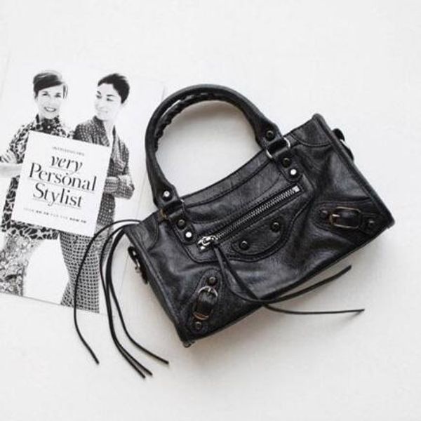 

Whole ale women 039 motorcycle tote retro big gold nail locomotive bag women houlder me enger cro body leather houlder bag mini ize