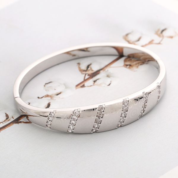 

fashion circle pattern bangles jewelry plated rhinestone bracelets style starry sky bracelet for women luxury gift, Black