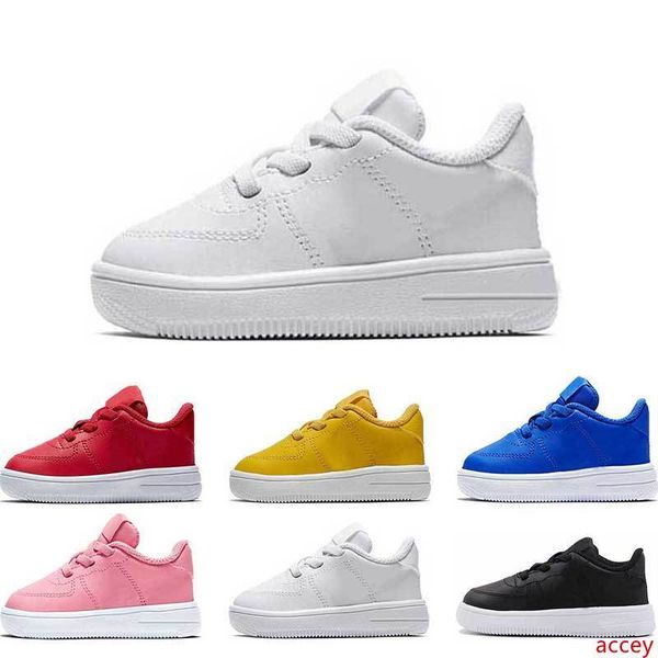 

2019 kids designer shoes for girl boys pink tirple white oreo bule yellow red leather flat platform fashion size 22-35