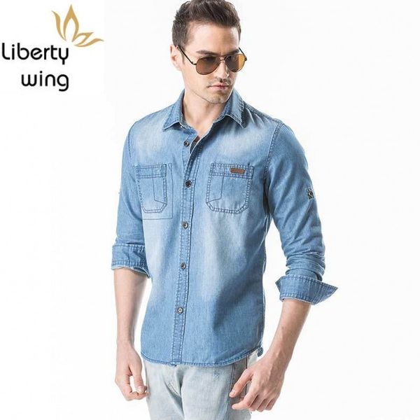 

men's casual shirts spring autumn long sleeve denim men loose solid color turn-down collar cotton shirt plus size 3xl camisa hombre, White;black