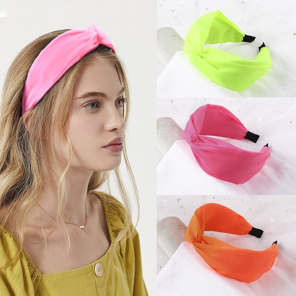 

new arrival solid color cloth cross hairband headband turban for women lady wide hair hoop bezel hair bands accessories, Golden;white