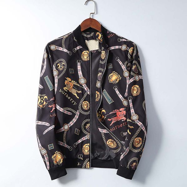 

2019 новый роскошный мужская куртка животных печати вышивка тонкий куртка мода мужская одежда европейский-американский стиль простые мужские, Black;brown