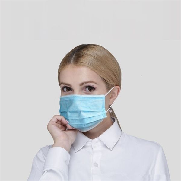 

dhl ship face50 1pcs satetypollution mouth masks pm2.5 party blue 3 layer elastic earloop mask ye9n