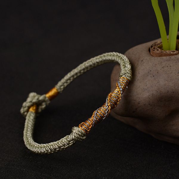 

fashion new products to reverse the knot hand-woven hand rope ladies bracelet sale, Golden;silver