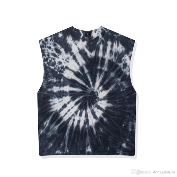 

oversize tie-dye paisley tank 2020 summer inside-out cotton tee, White;black