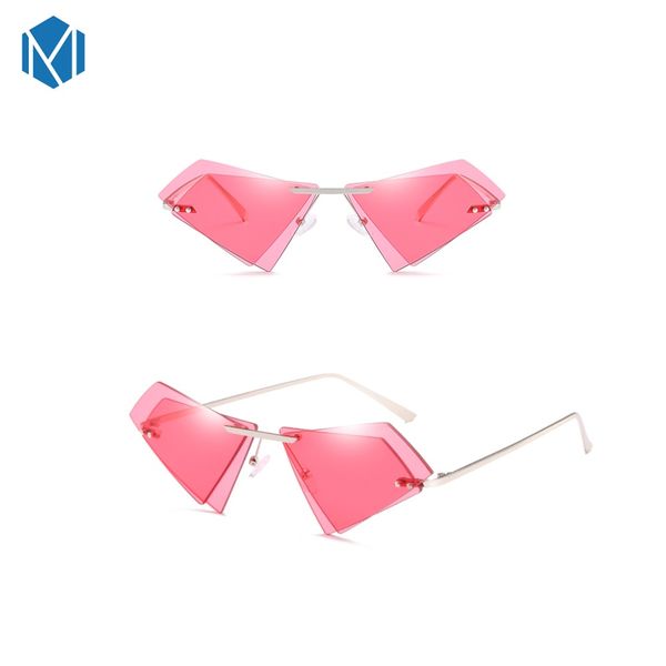 

mism fashion men women sunglasses irregular double lens vintage eyewear brand designer driving mirror uv400, White;black