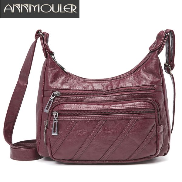 

soft women bag pu leather shoulder bag 6 colors crossbody multi-pockets messenger lady purse fashion small for girl